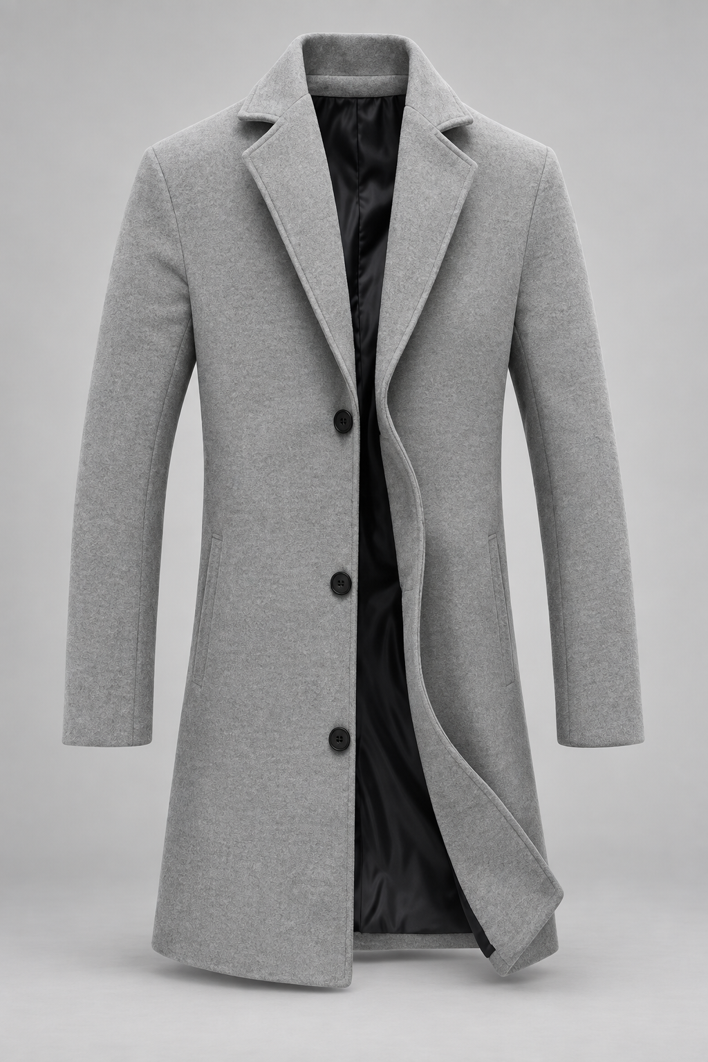 Color: Light Gray | Herren Mantel mit Reverskragen in Slim Fit – Ansicht 2