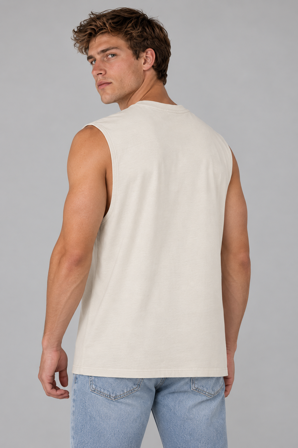 Schweres ärmelloses Baumwoll-T-Shirt