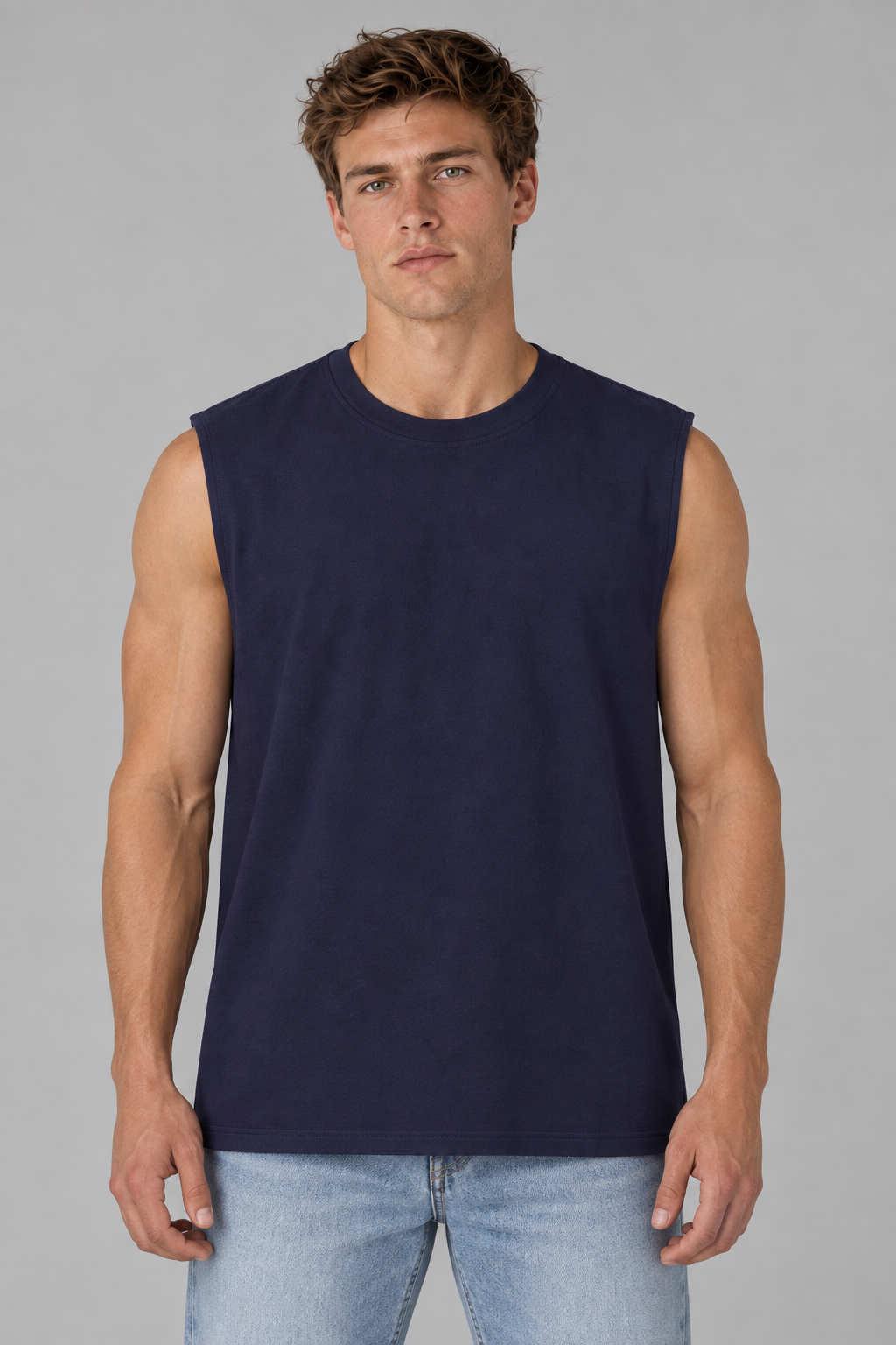 Schweres ärmelloses Baumwoll-T-Shirt