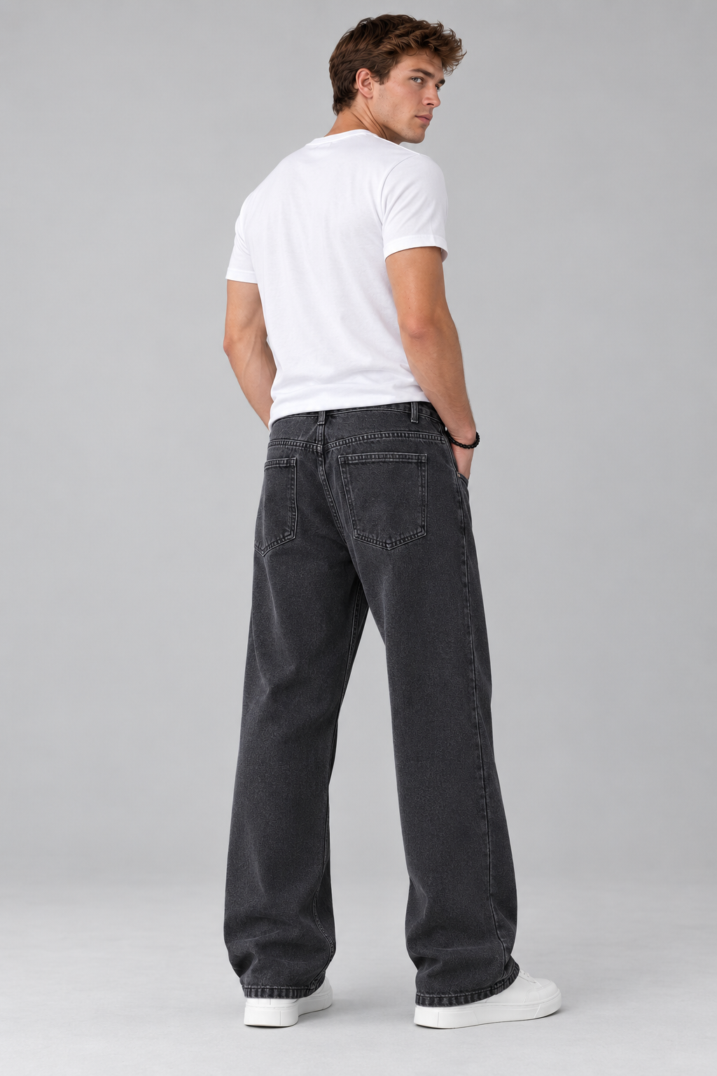 Color: Black | Jungen Vintage Wide-Leg Jeans mit Washed-Effekt – Ansicht 3