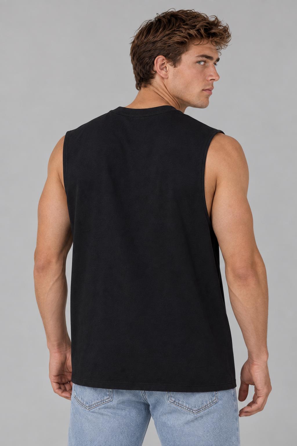 Schweres ärmelloses Baumwoll-T-Shirt