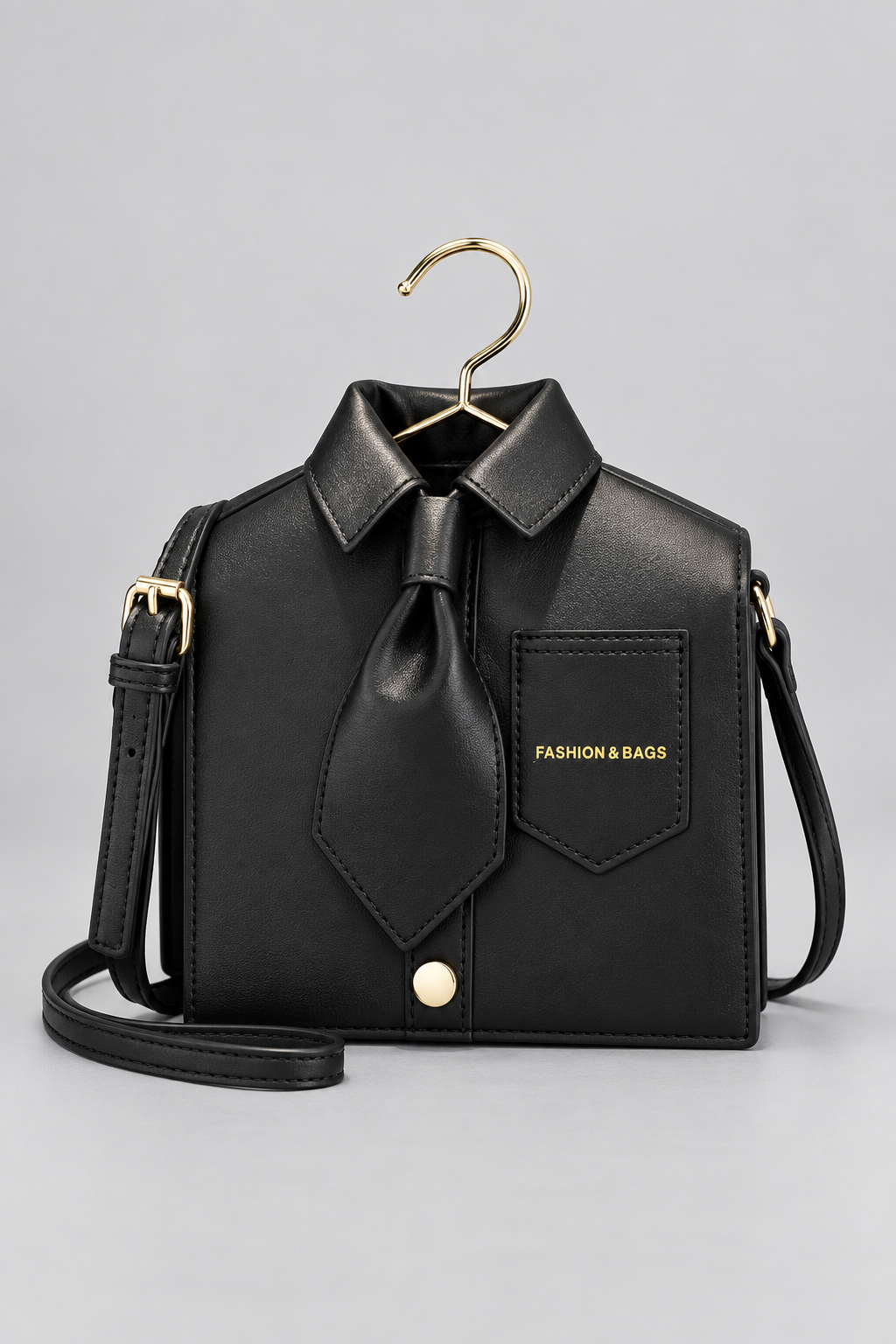 Color: Black | Hemden-Tasche mit Krawatten-Detail, photo 1