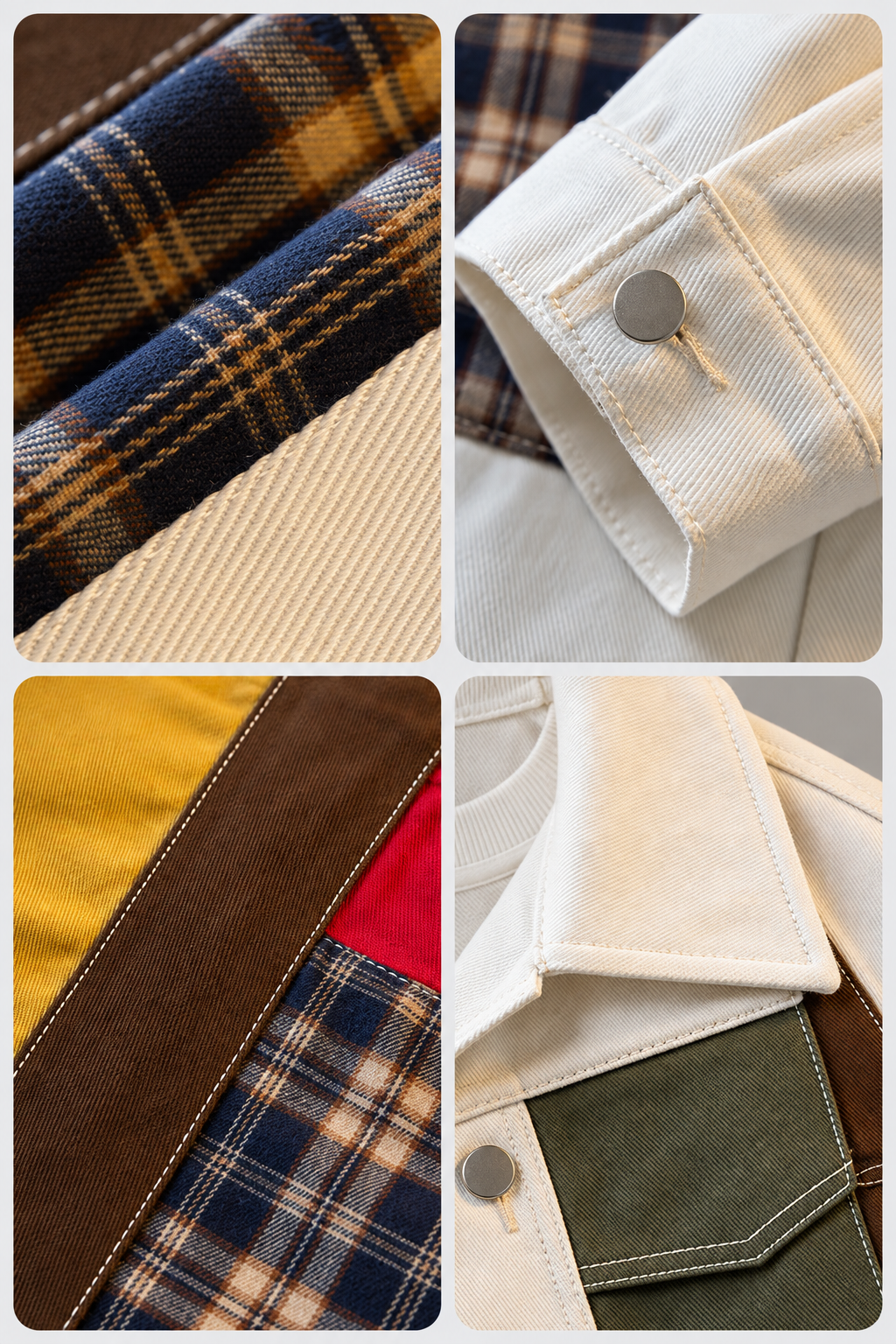 Oversize Jeansjacke mit Patchwork-Details