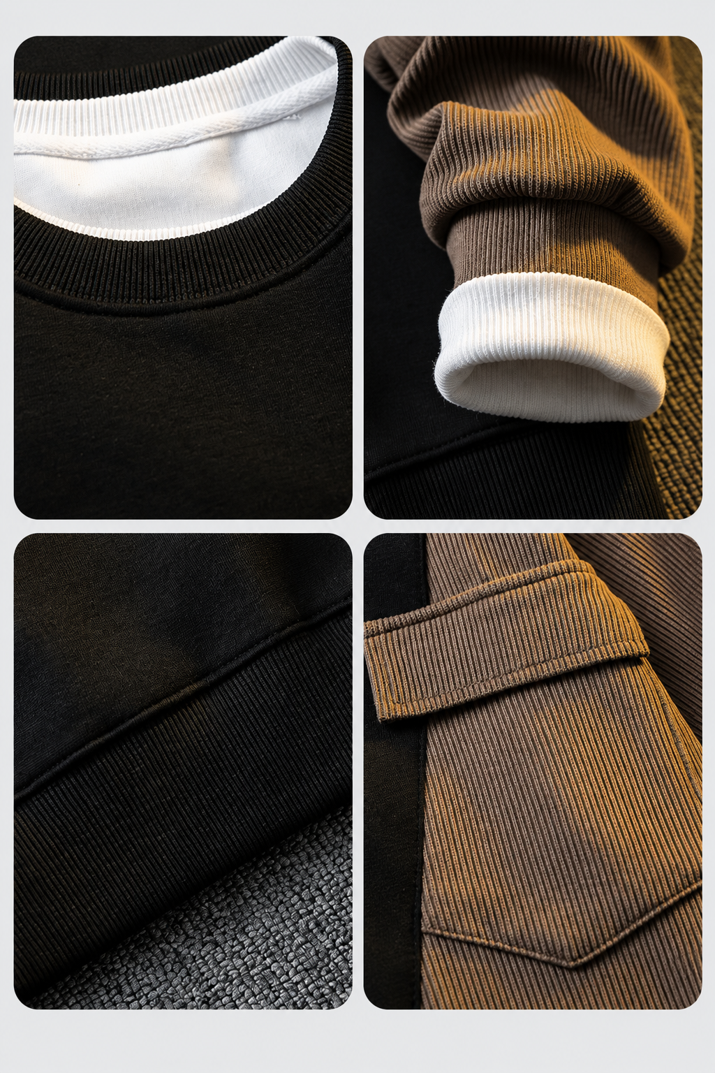 Oversize Sweatshirt mit asymmetrischen Cord-Details