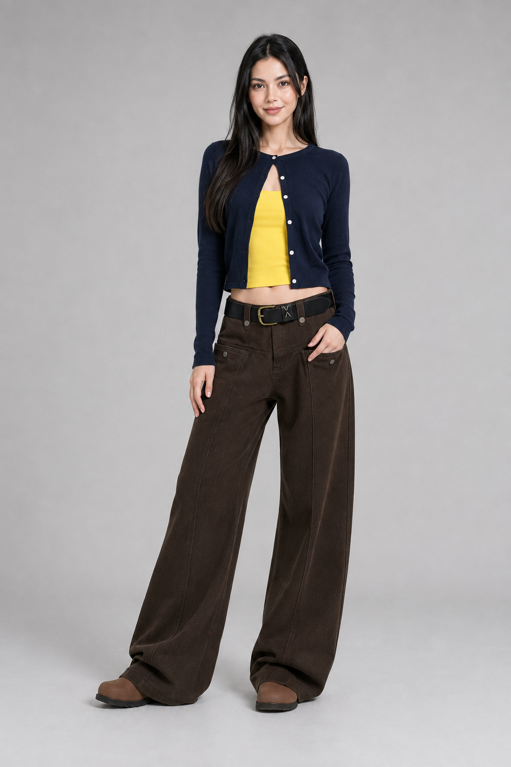 Color: Braun | Damen Wide-Leg Jeans in Mokkabraun, photo 2