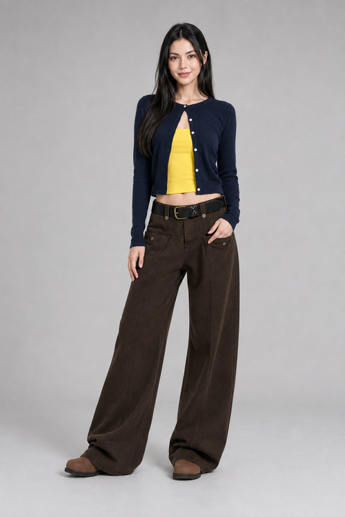 Color: Braun | Damen Wide-Leg Jeans in Mokkabraun, photo 2