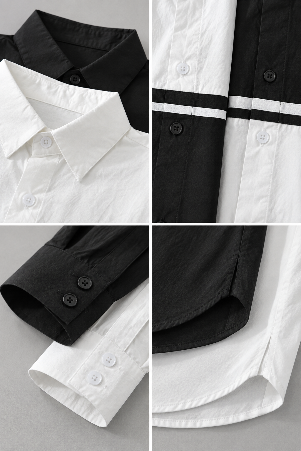 Herren Colorblock-Hemd aus 100 % Baumwolle