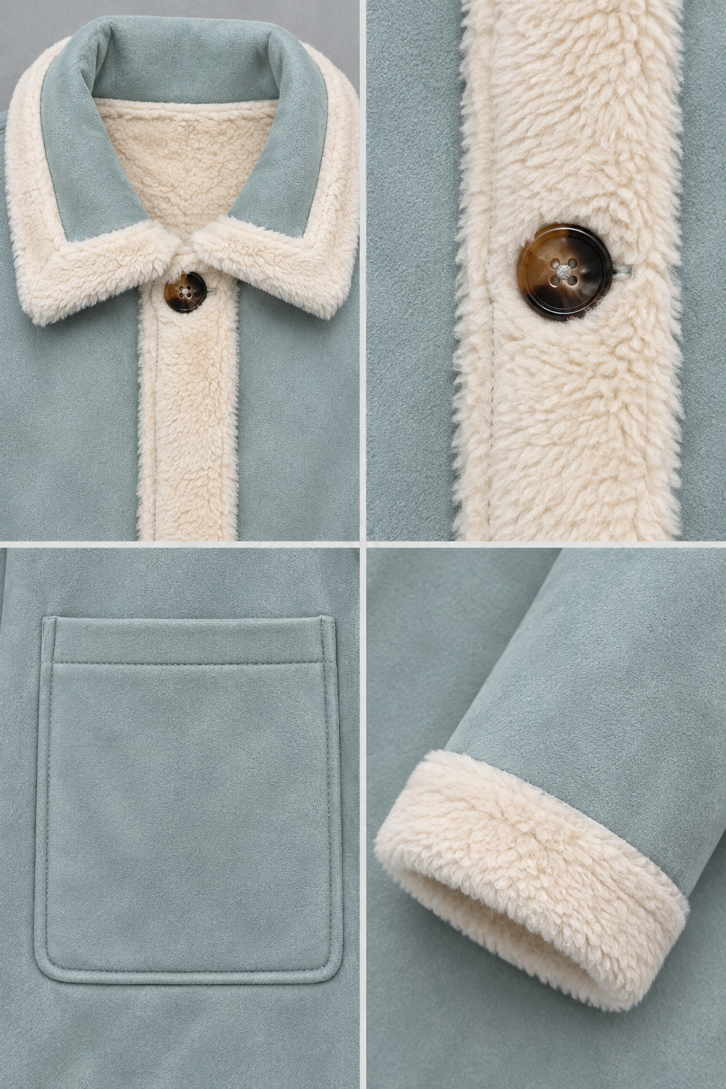 Élise | Langer Mantel mit Teddy-Details