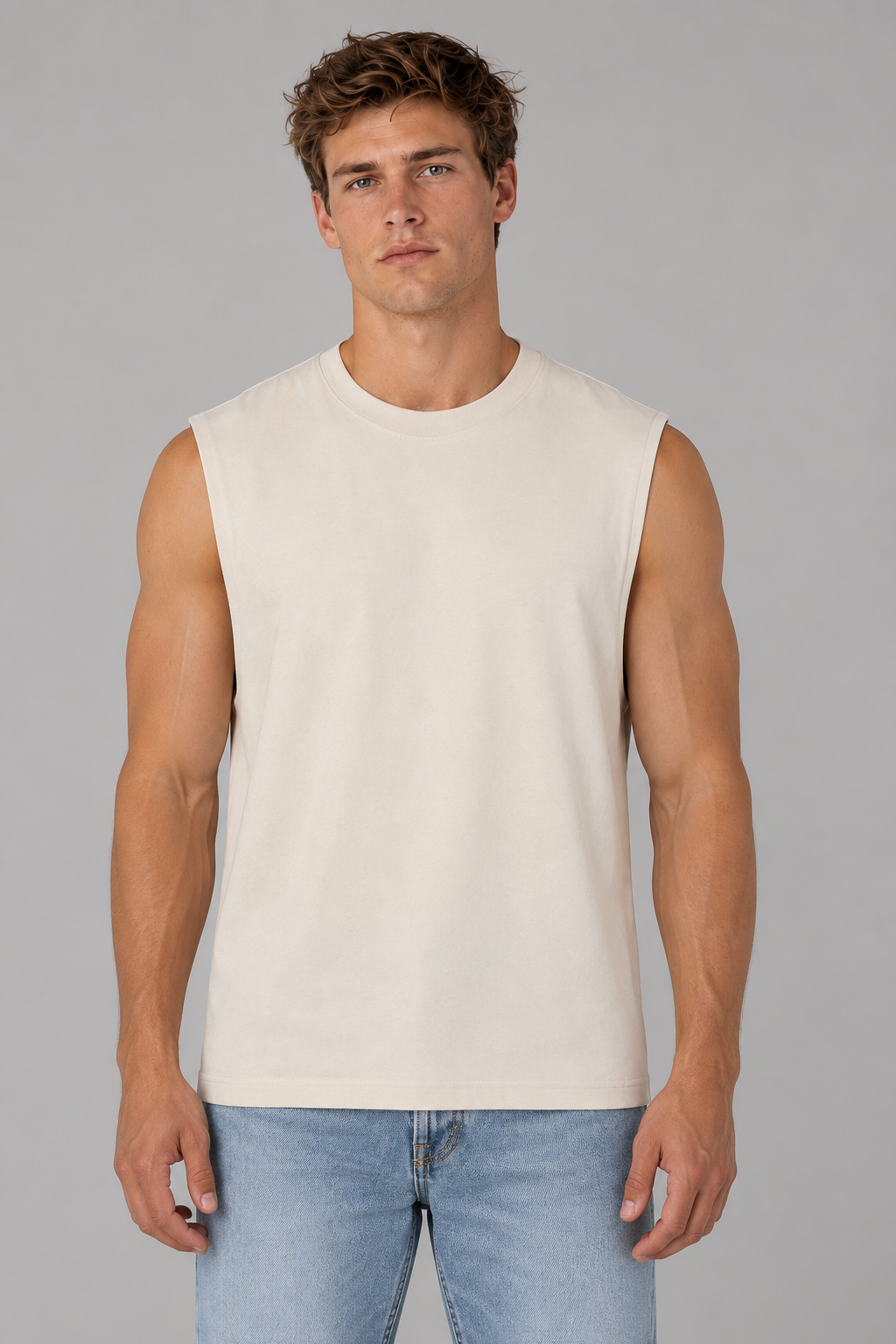 Schweres ärmelloses Baumwoll-T-Shirt