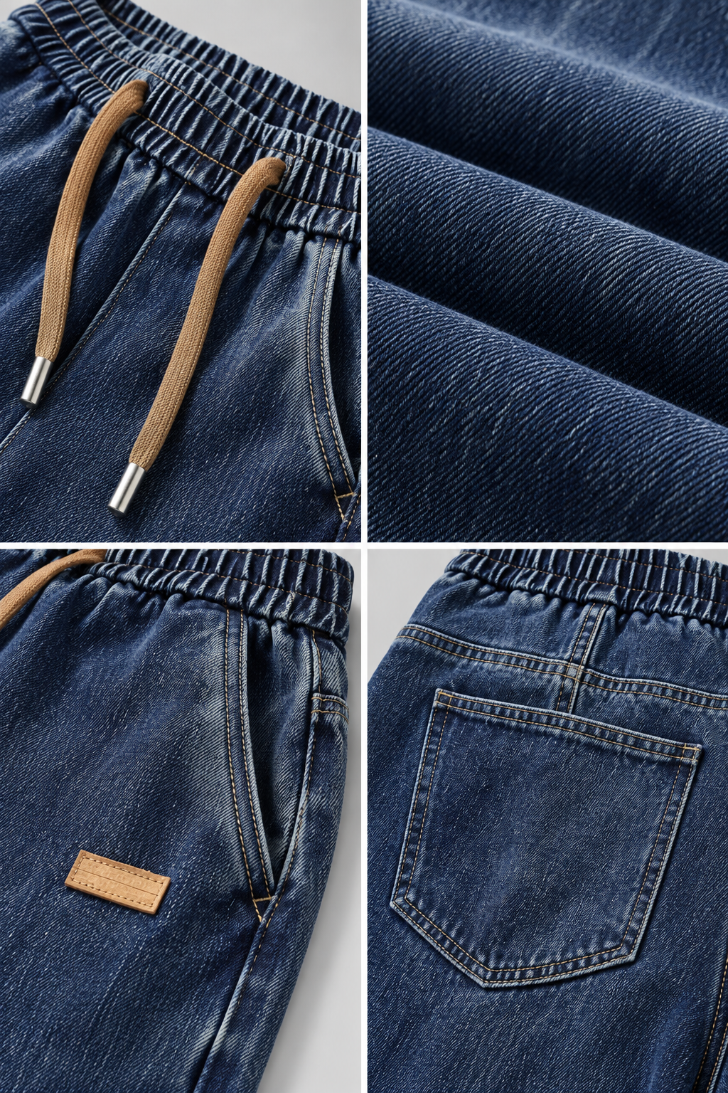 Color: Navy Blue | Herren Loose-Fit Jeans mit elastischem Bund – Ansicht 4