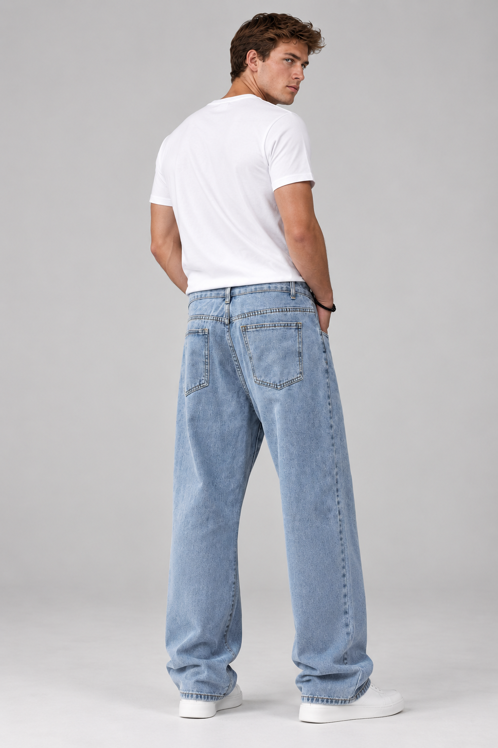 Color: Light Blue / Powder Blue | Jungen Vintage Wide-Leg Jeans mit Washed-Effekt – Ansicht 3