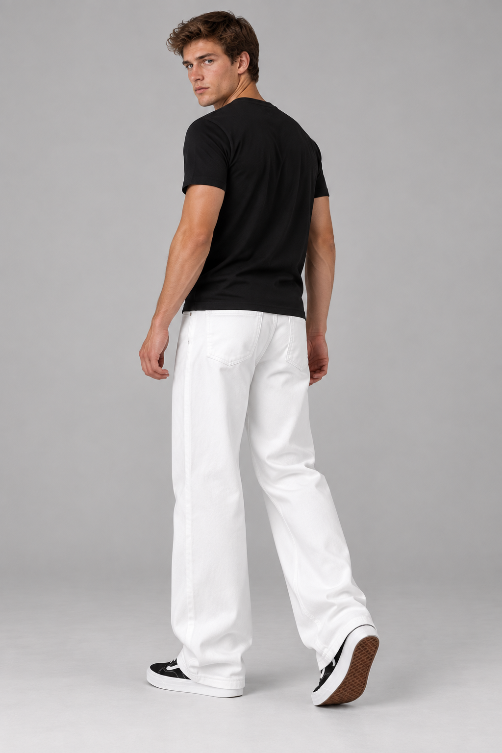 Herren Wide-Leg Jeans in Weiß
