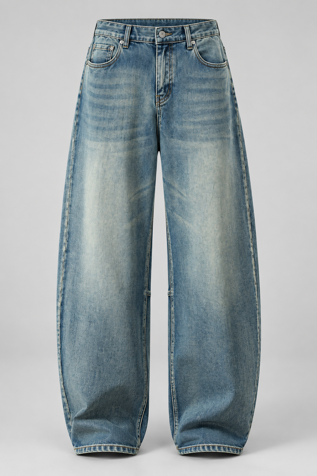 Color: Retro Blue | Retro Wide-Leg Jeans mit Waschung – Produktansicht