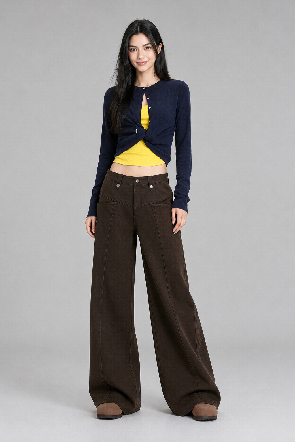 Color: Braun | Damen Wide-Leg Jeans in Mokkabraun, photo 3
