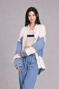 Color: Blue | Mila | Oversize-Jeansjacke im Colorblock-Look, photo 5