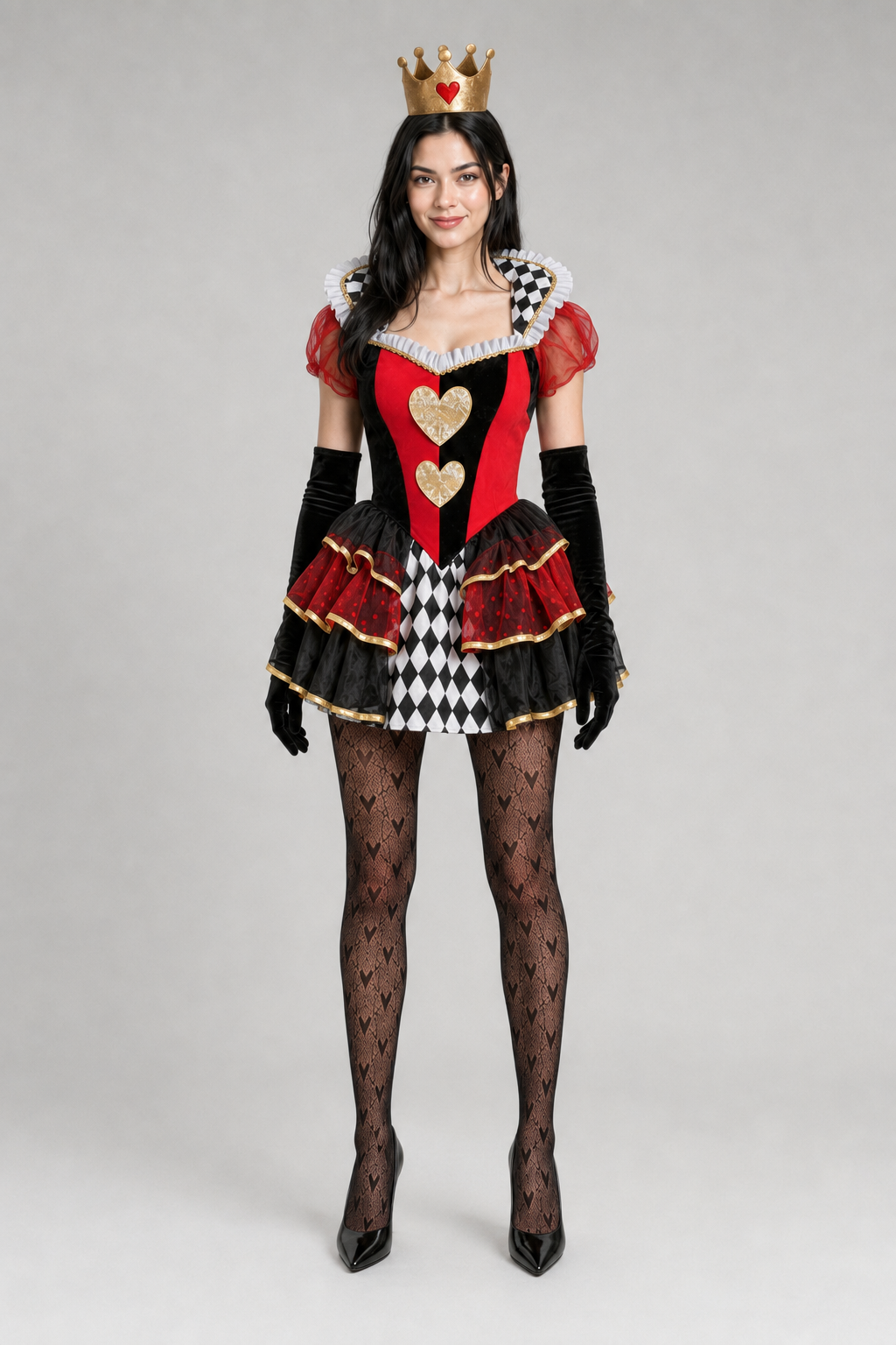 Herzkönigin-Kostüm mit Tüllrock und Herzdetails, photo 3