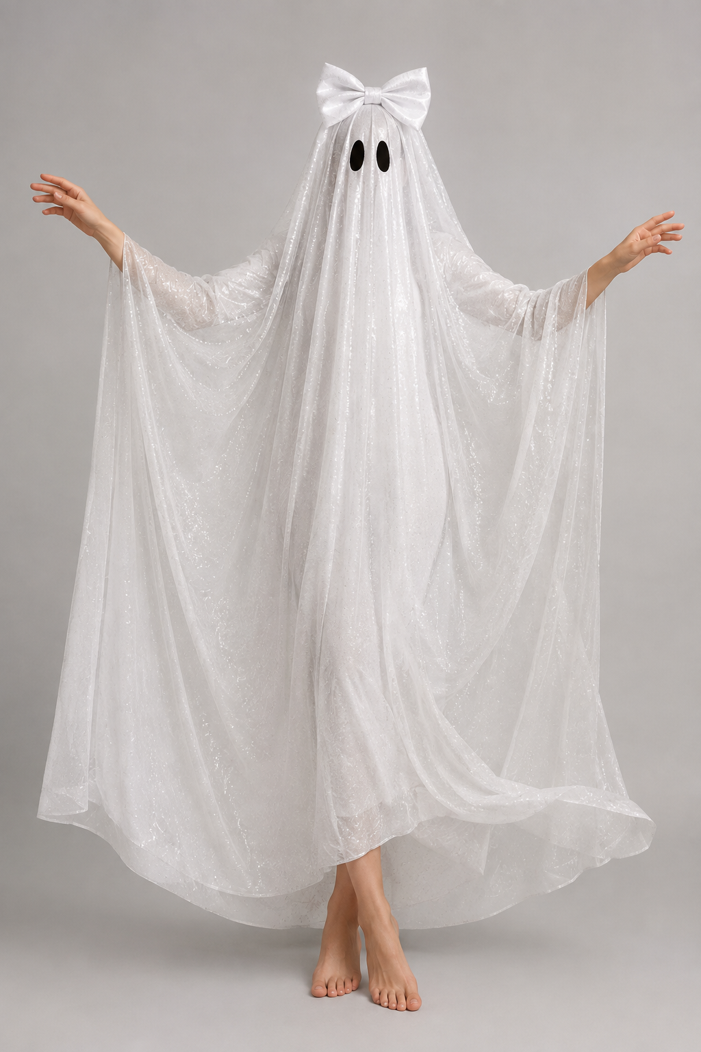Color: White | Glitzerndes Geisterkostüm mit Schleife, photo 3