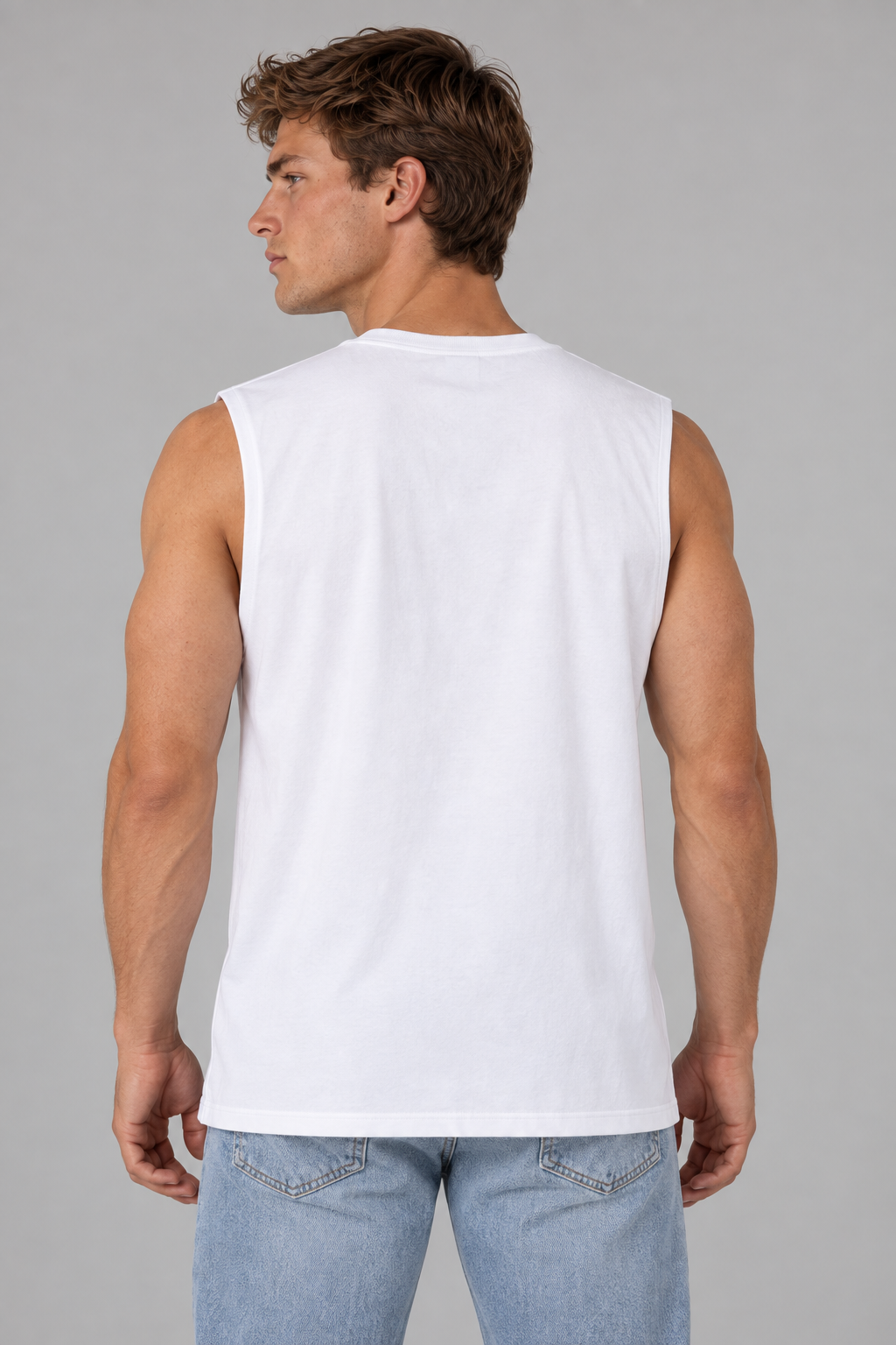 Schweres ärmelloses Baumwoll-T-Shirt
