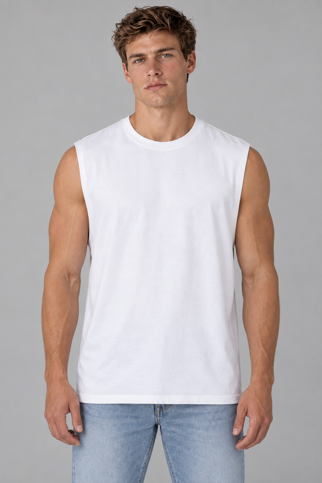 Schweres ärmelloses Baumwoll-T-Shirt