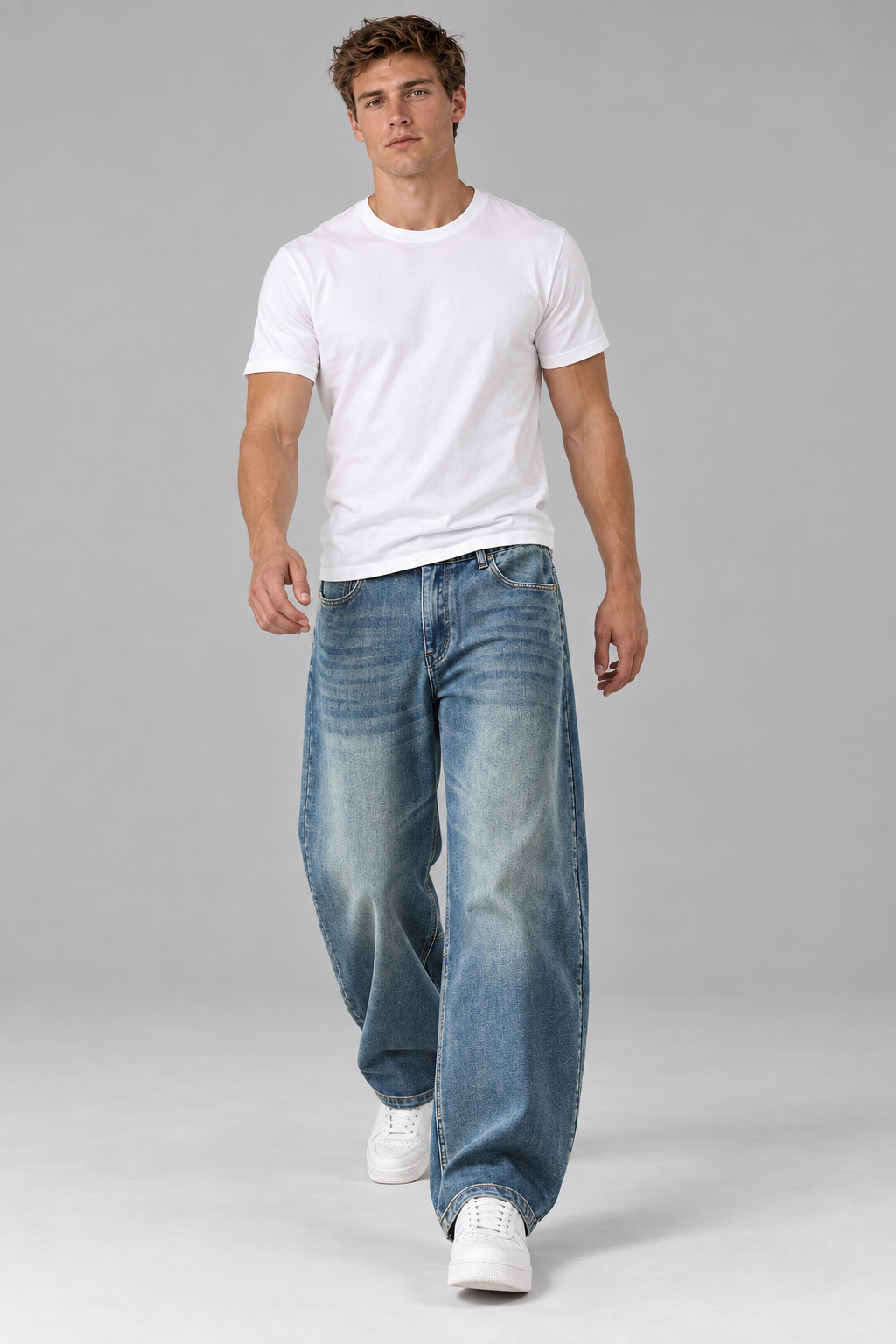 Color: Light Blue | Retro Wide-Leg Jeans mit Waschung – Ansicht 3