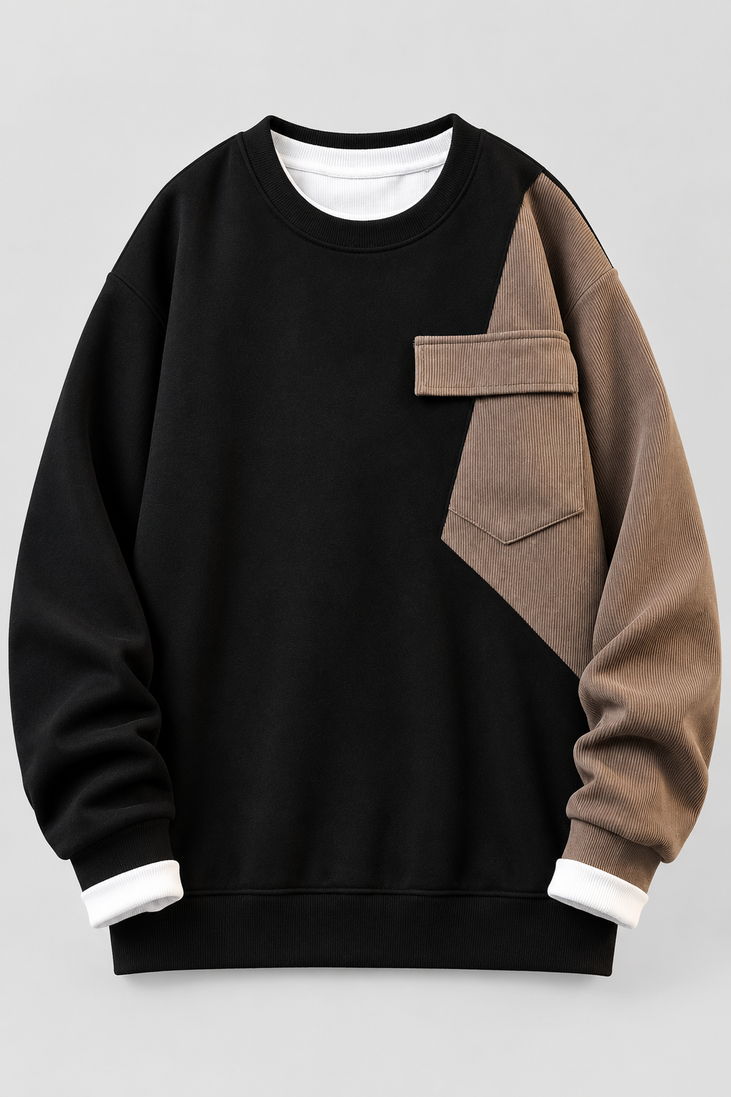 Oversize Sweatshirt mit asymmetrischen Cord-Details