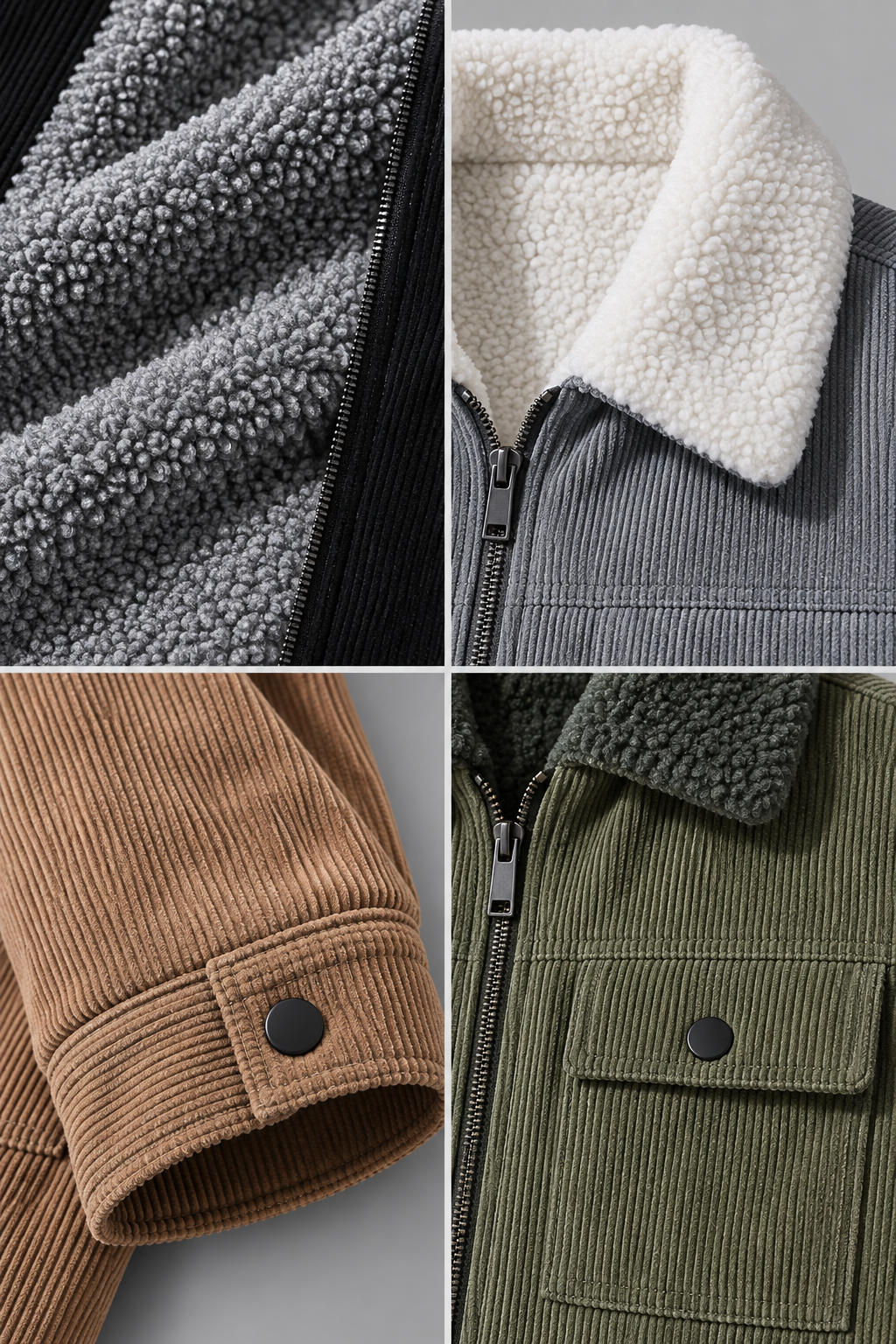 Gefütterte Herren Cordjacke mit Teddyfleece