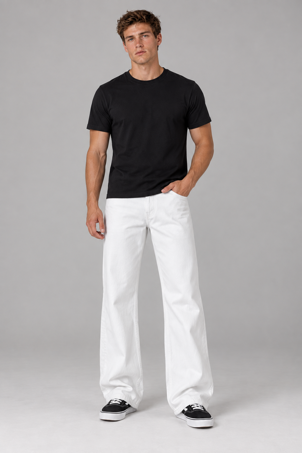 Herren Wide-Leg Jeans in Weiß